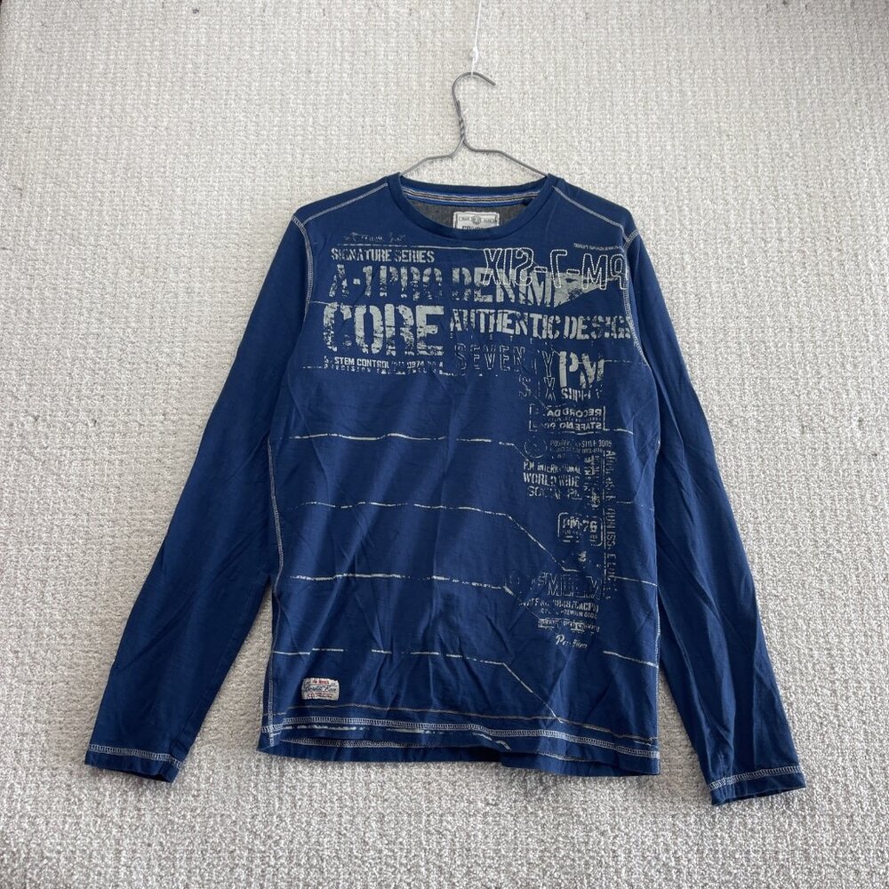 Y2K Private Member Reverse Stitch Long Sleeve Shirt Gothic Grunge Cyber  Sz S